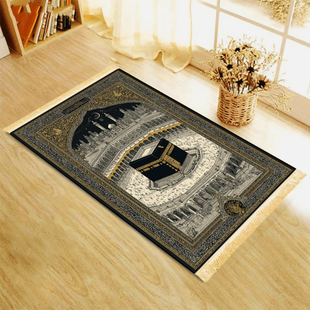 Home Bathroom Rugs - VIKAMA Islamic Prayer Mat With Tassel,