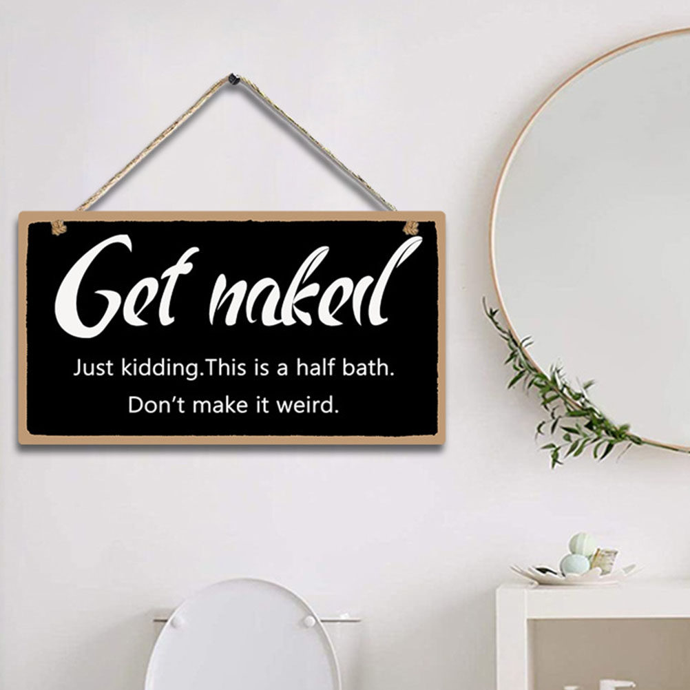 Home Bathroom Signs - 1Pcs Wooden Bathroom Wall Sign American