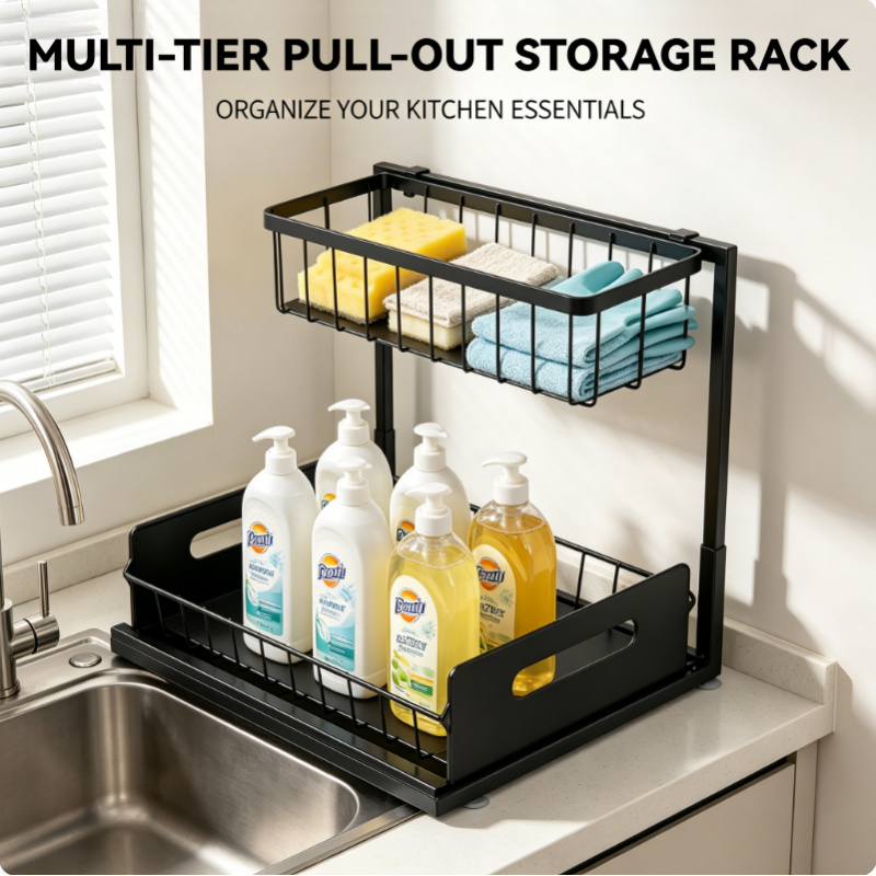 Home Goods Bathroom Cabinets - 2026 New 2-Tier Pull Out Under