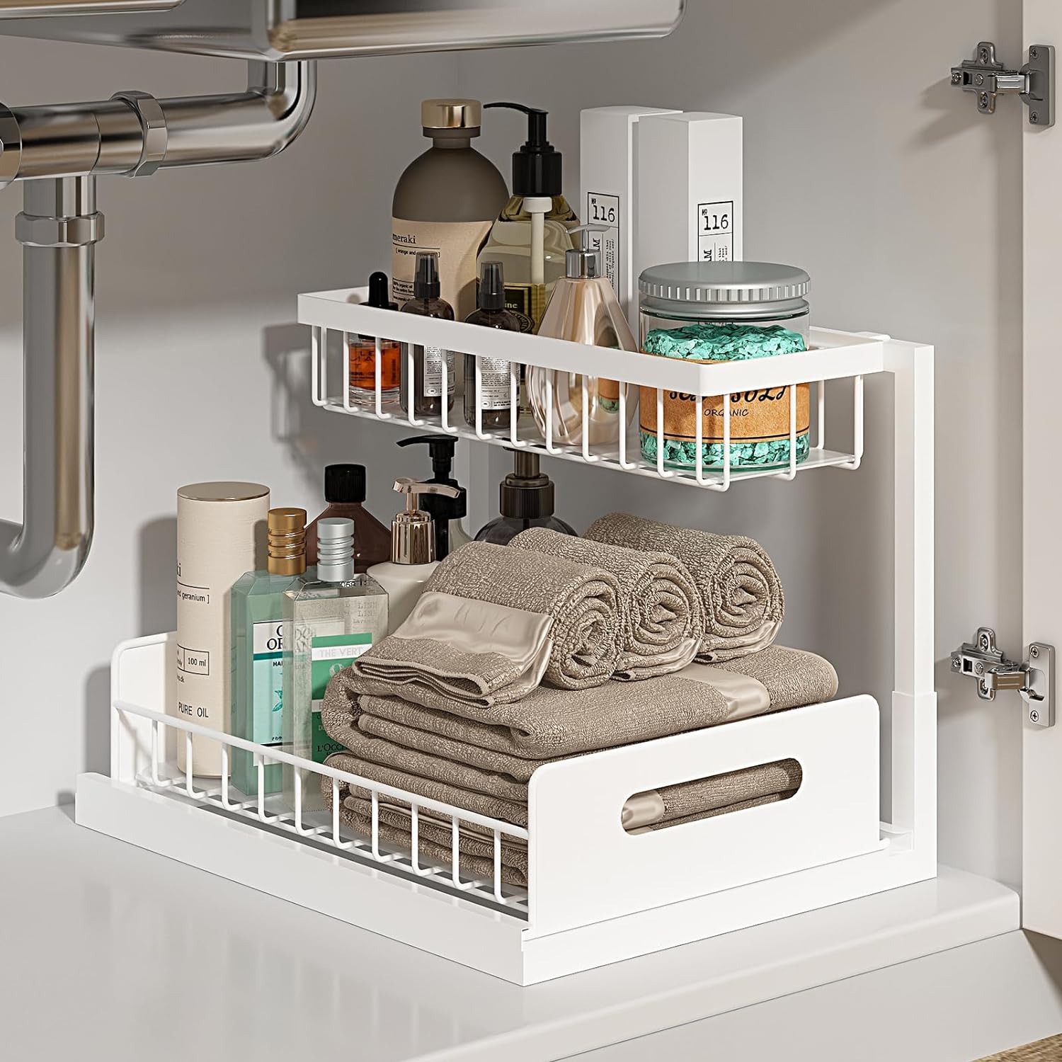 Home Goods Bathroom Cabinets - 2 Tier Under Sink Organizer Pull