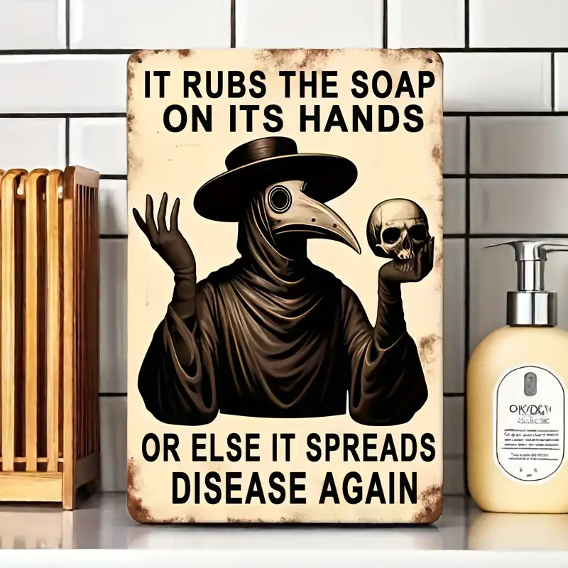 Home Bathroom Signs - Vintage Hand Washing Reminder, Wall Hanging