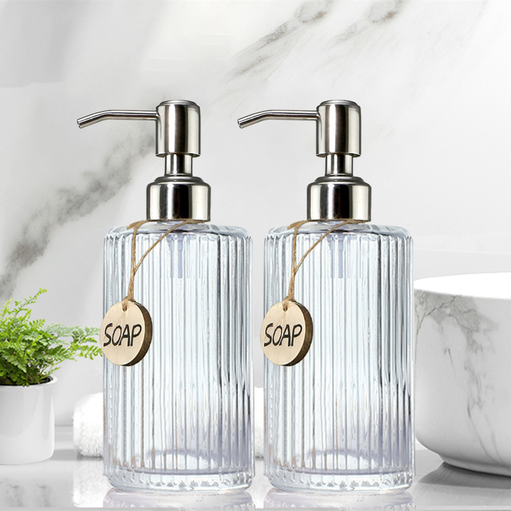 Glass Soap Dish - Glass Soap Dispenser with Rust Proof