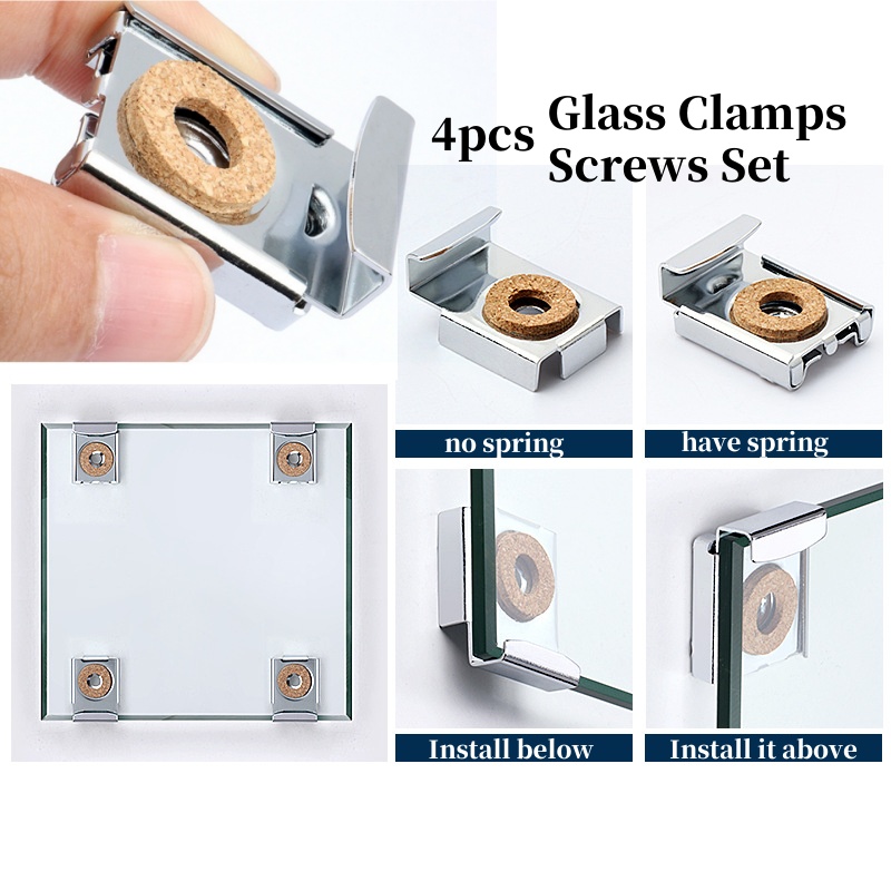 Home Theater Bathroom - 4pcs Bathroom Mirror Glass Wall Hanging
