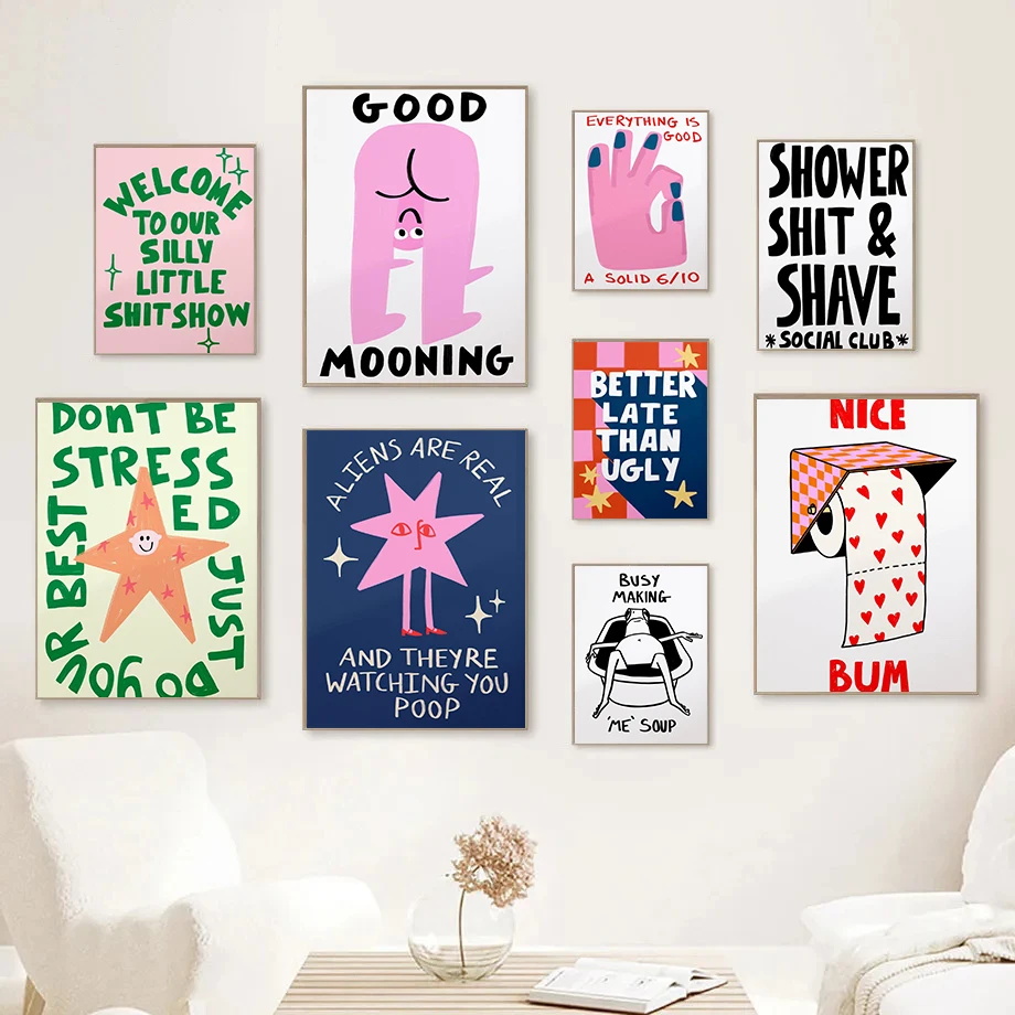 Home Bathroom Pictures - Funny Toilet Bathroom Posters Alien Humorous