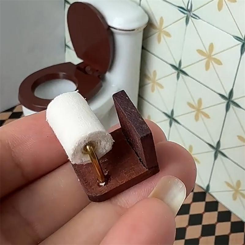 Toilet Paper Holder - [J9]1:12 Dollhouse Miniature Furniture Paper Towel