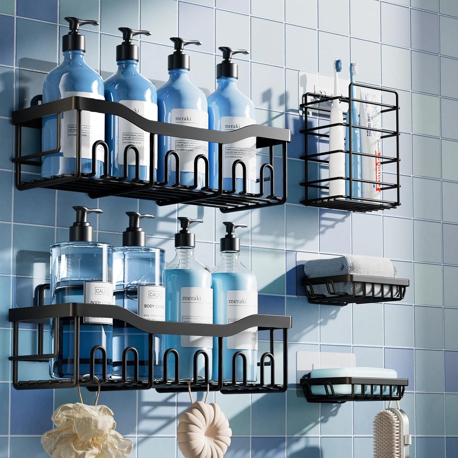 Home Essentials Bathroom Storage - 5-Pack Rustproof Stainless Steel Shower Caddy