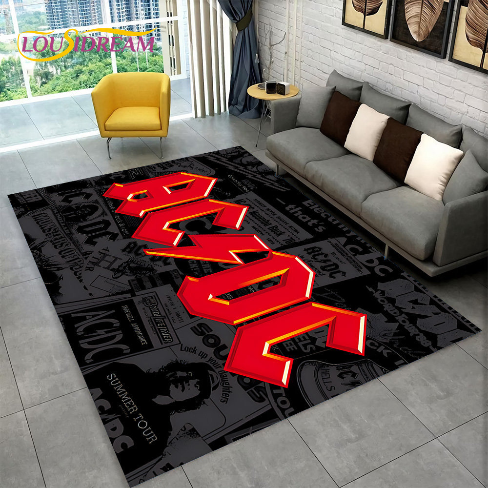 Home Bathroom Rugs - AC/DC Rock Band Area Rug Large,Carpet