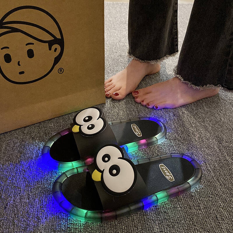Home For Bathroom - Funny Big Eyes Luminous Slide Slippers
