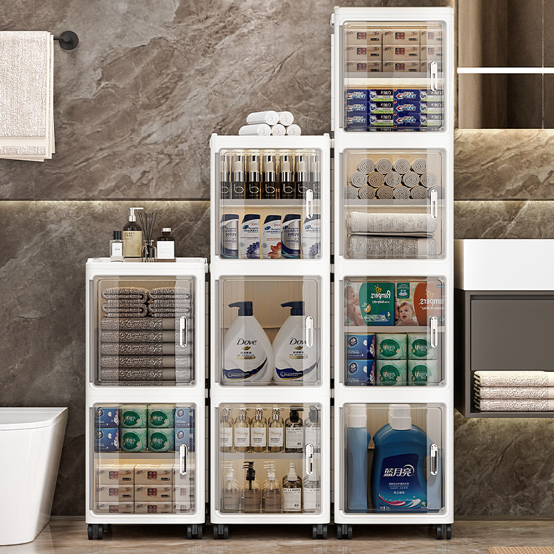 Home Goods Bathroom Cabinets - Foldable Transparent Slim Storage Cabinet with