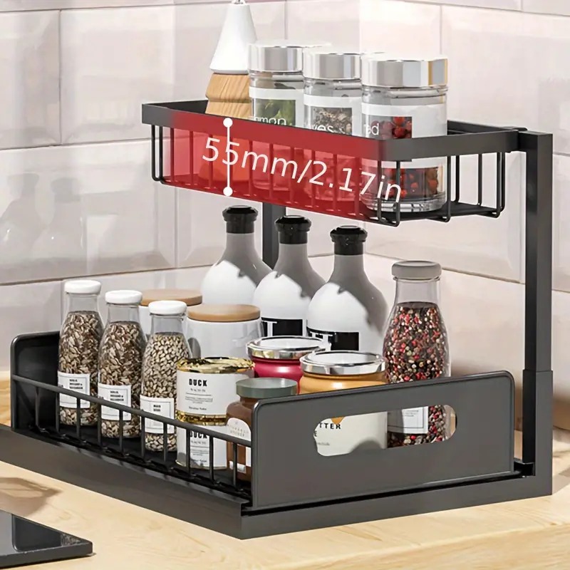 Home Goods Bathroom Cabinets - 2 Tier Under Sink Organizer Pull