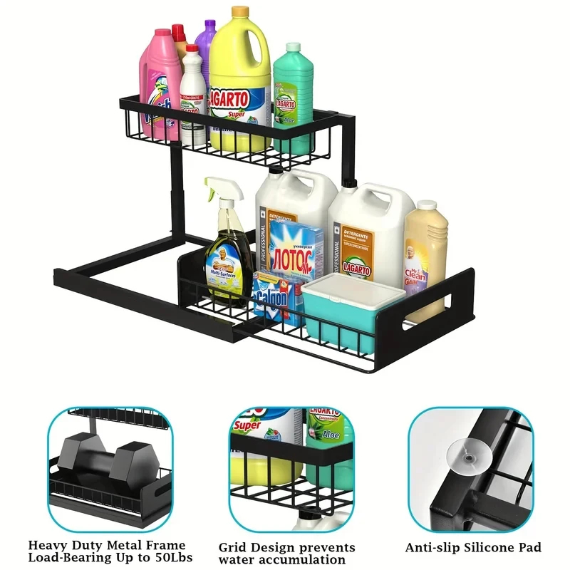 Household Pull Out Under Sink  - огляд і ціна Home Goods Bathroom Cabinets