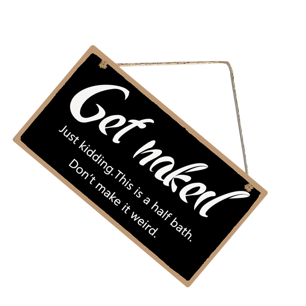 1Pcs Wooden Bathroom Wall Sign - огляд і ціна Home Bathroom Signs