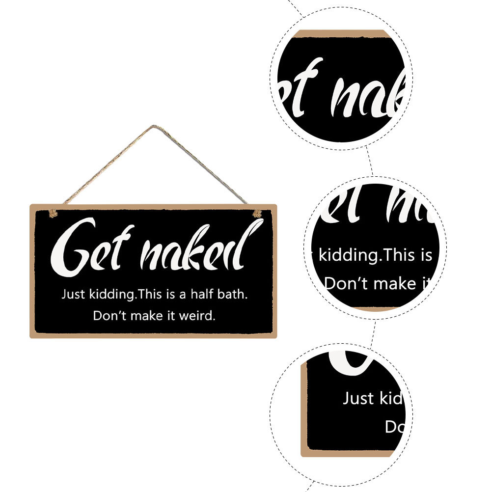 1Pcs Wooden Bathroom Wall Sign - огляд і ціна Home Bathroom Signs