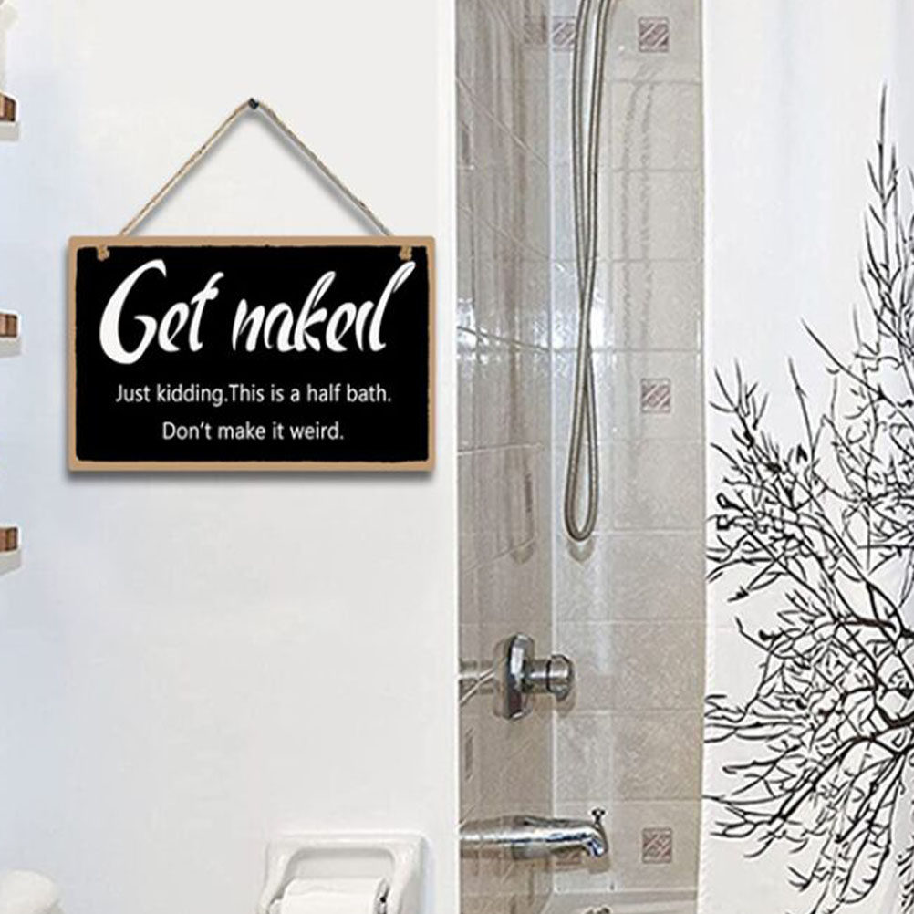 1Pcs Wooden Bathroom Wall Sign - огляд і ціна Home Bathroom Signs