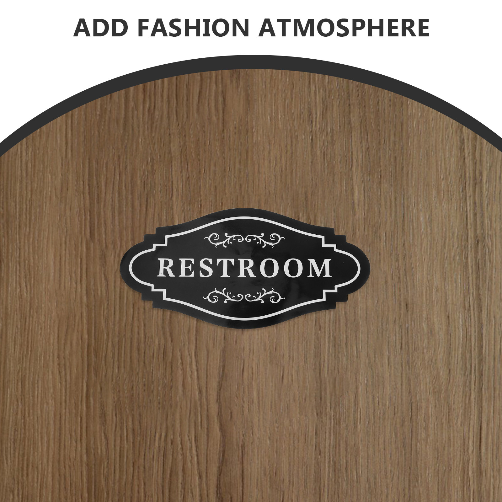 4Pcs Black Waterproof Vinyl Re - огляд і ціна Home Bathroom Signs