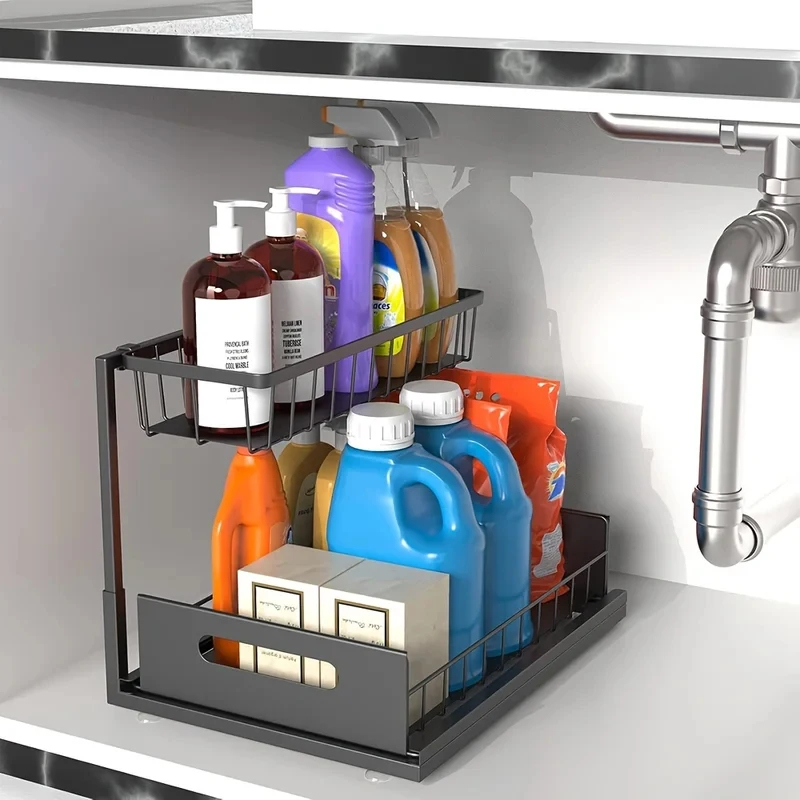 2026 New 2-Tier Pull Out Under - огляд і ціна Home Goods Bathroom Cabinets