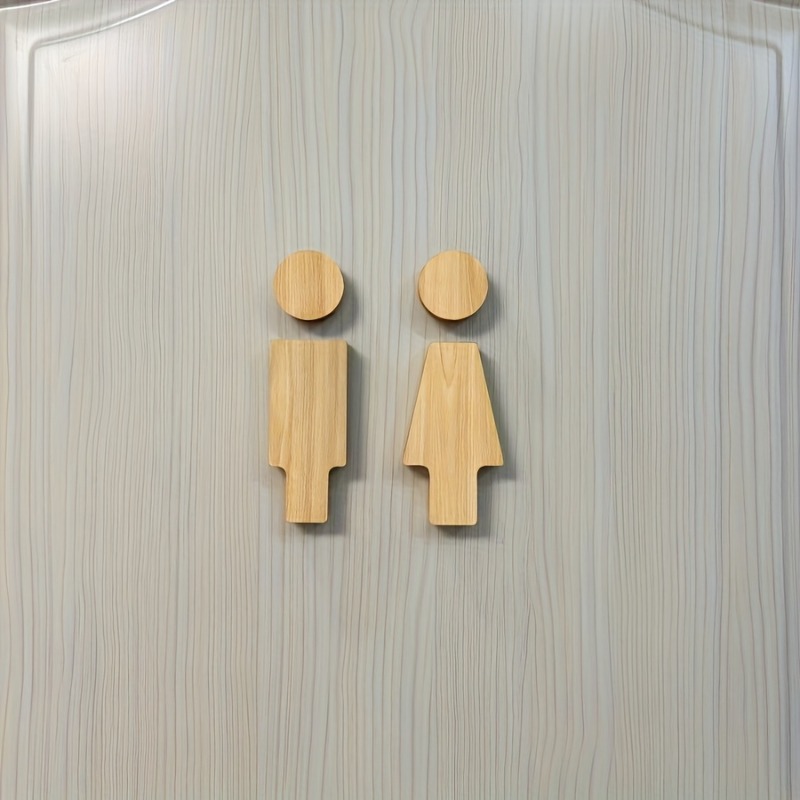 2PCS Wooden Bathroom Sign for  - огляд і ціна Home Bathroom Signs