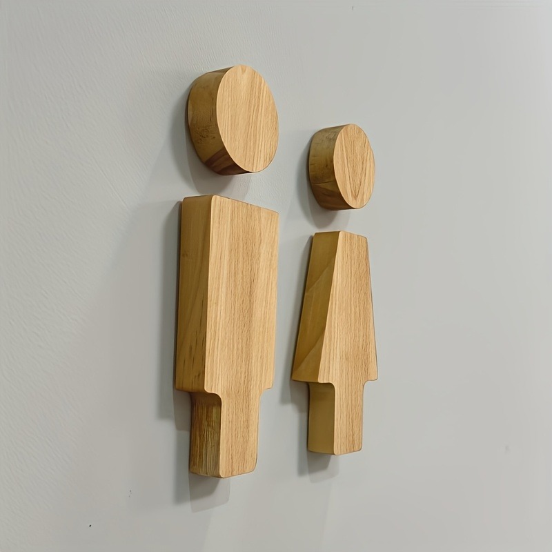 2PCS Wooden Bathroom Sign for  - огляд і ціна Home Bathroom Signs