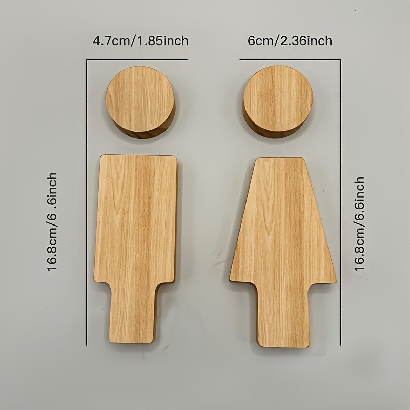 2PCS Wooden Bathroom Sign for  - огляд і ціна Home Bathroom Signs