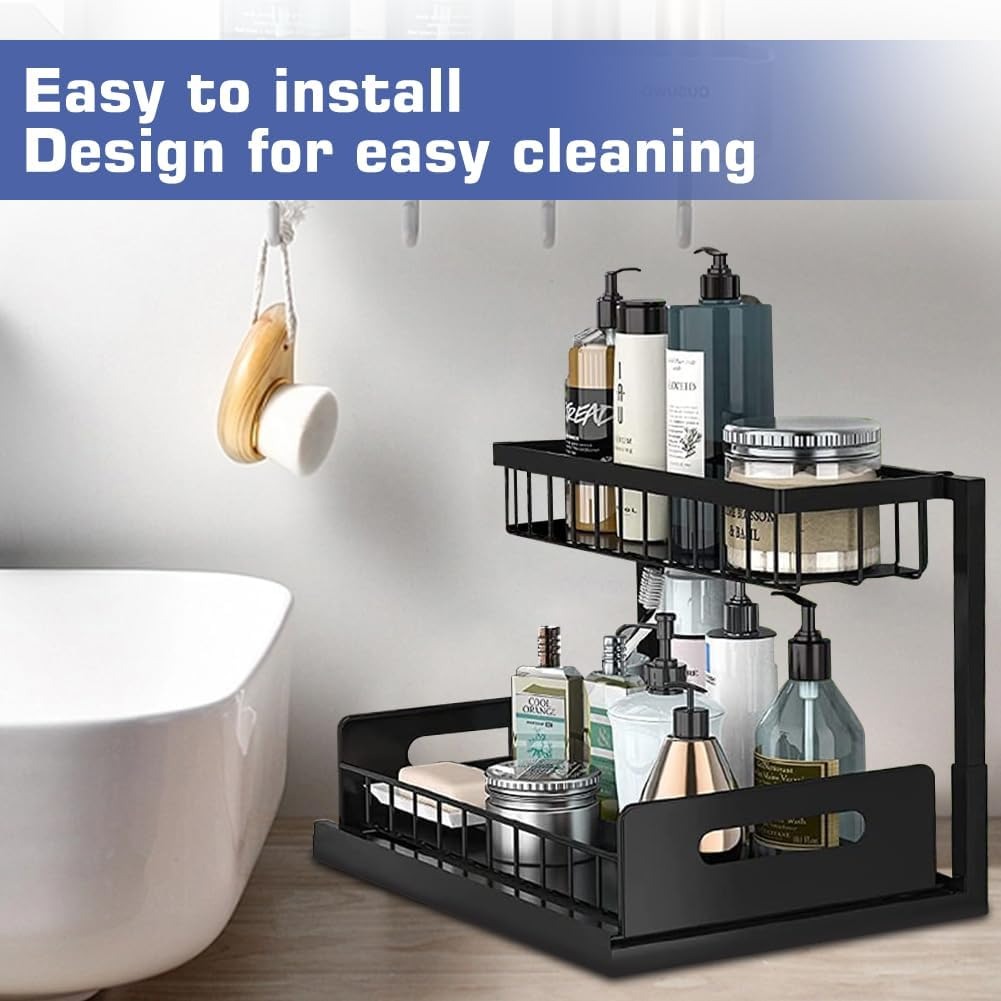 2 Tier Under Sink Organizer Pu - огляд і ціна Home Goods Bathroom Cabinets