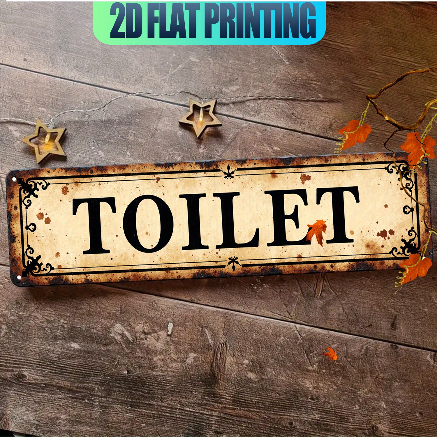 2D Flat, Vintage Aluminum Wall - огляд і ціна Home Bathroom Signs