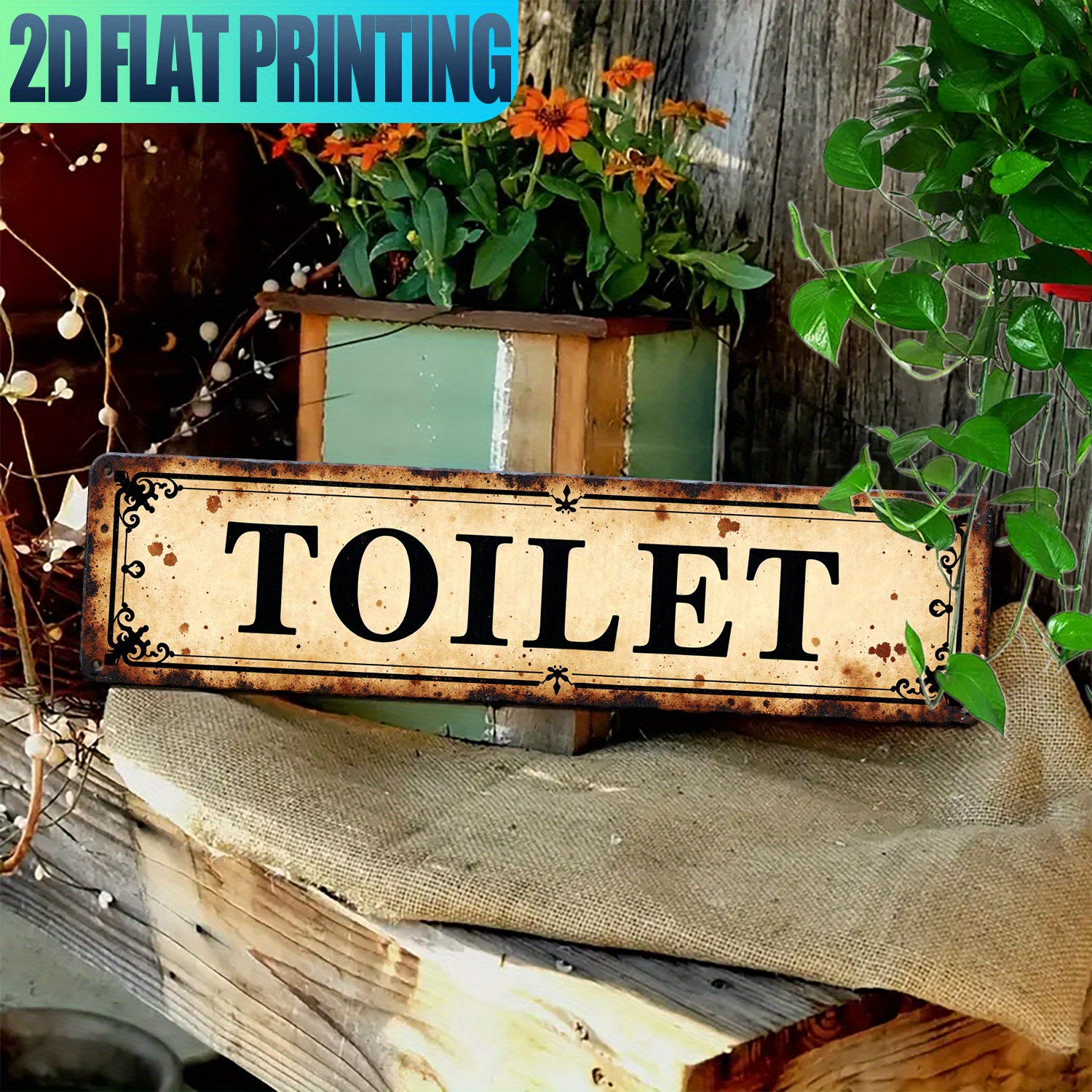 2D Flat, Vintage Aluminum Wall - огляд і ціна Home Bathroom Signs
