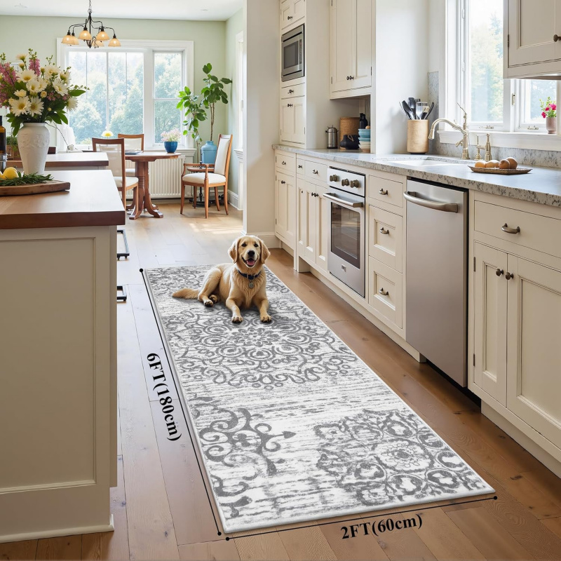 VIKAMA Grey Palace-Style Rug D - огляд і ціна Home Bathroom Rugs