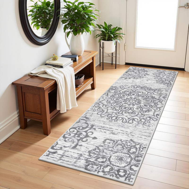VIKAMA Grey Palace-Style Rug D - огляд і ціна Home Bathroom Rugs