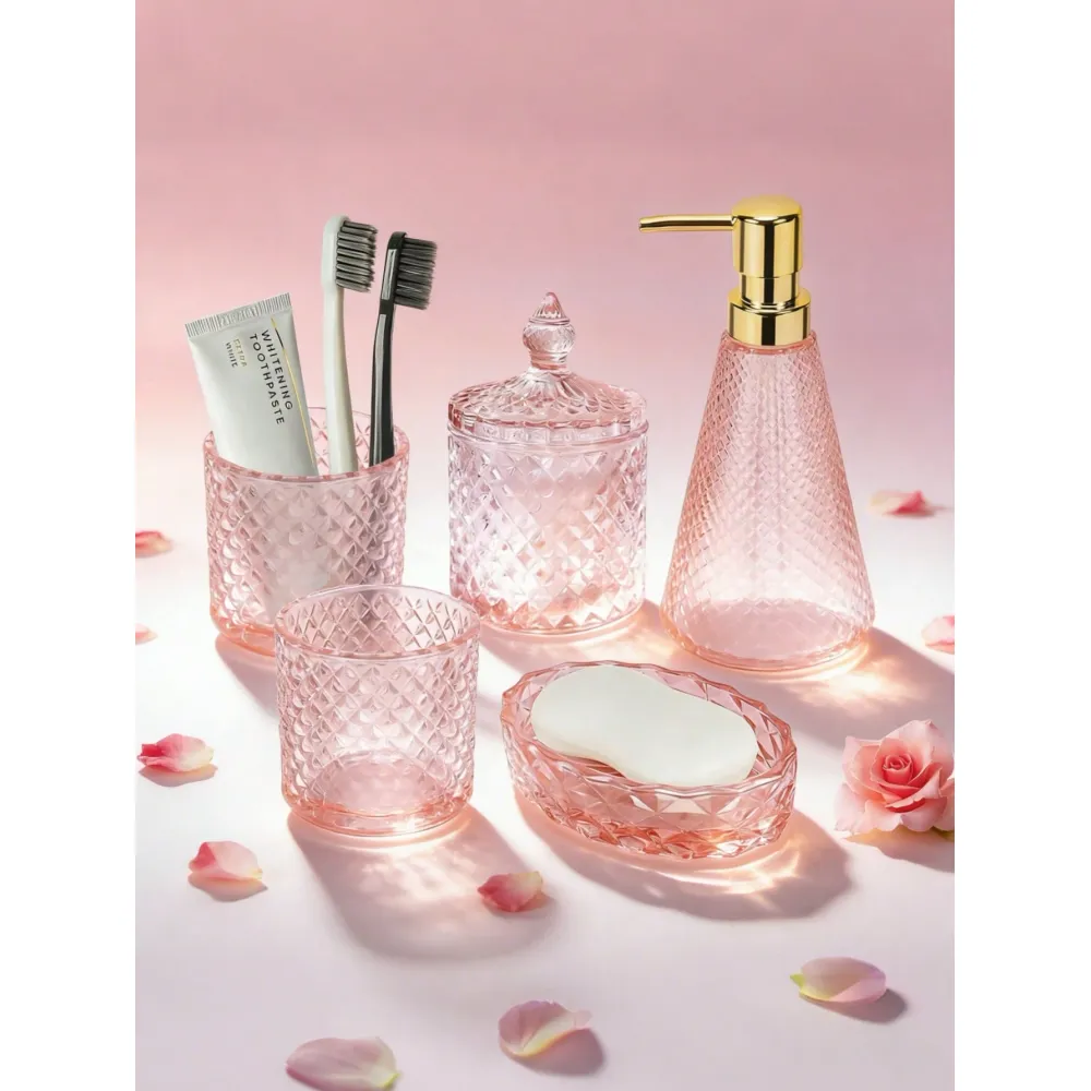 Pink Glass Bathroom Accessorie - огляд і ціна Glass Soap Dish