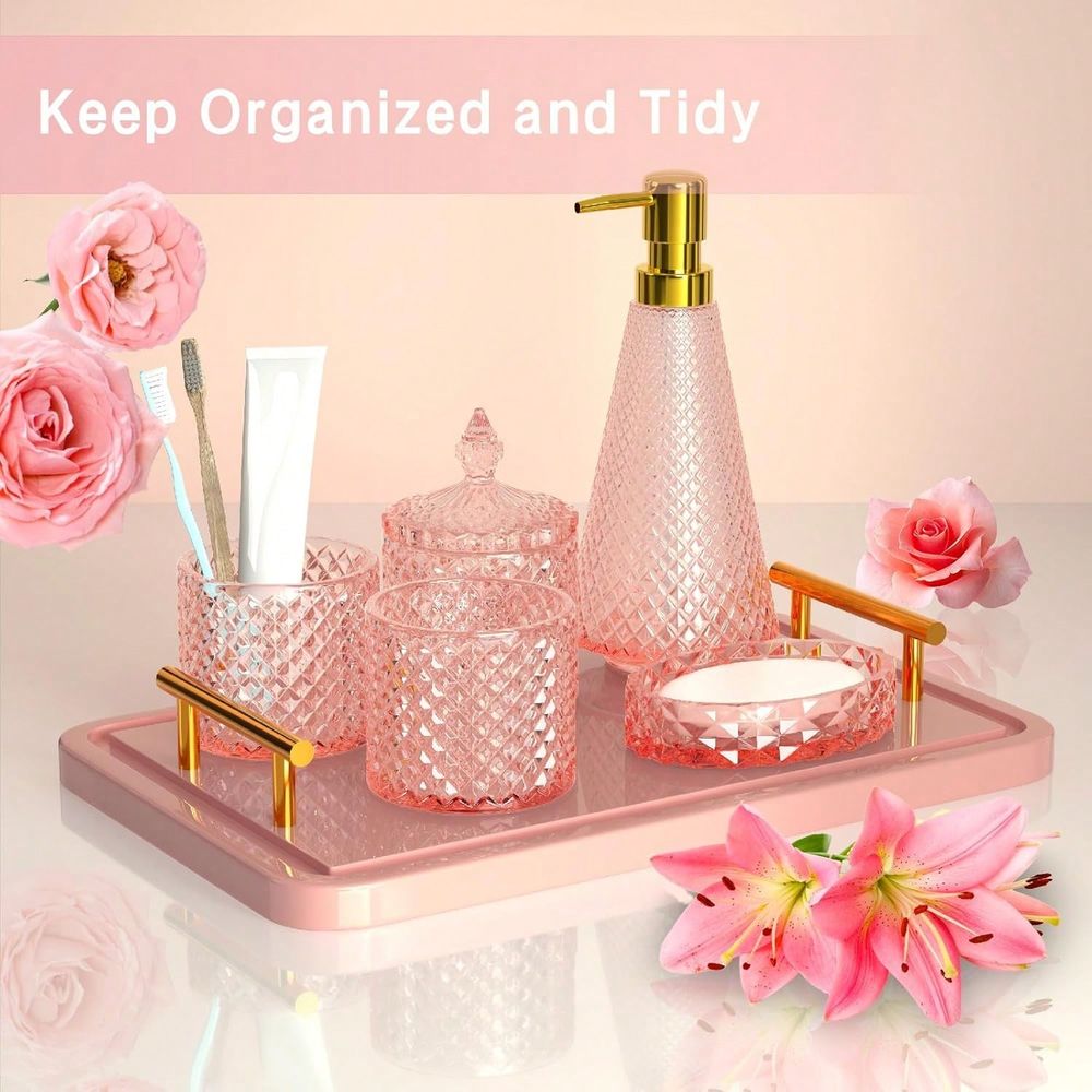 Pink Glass Bathroom Accessorie - огляд і ціна Glass Soap Dish