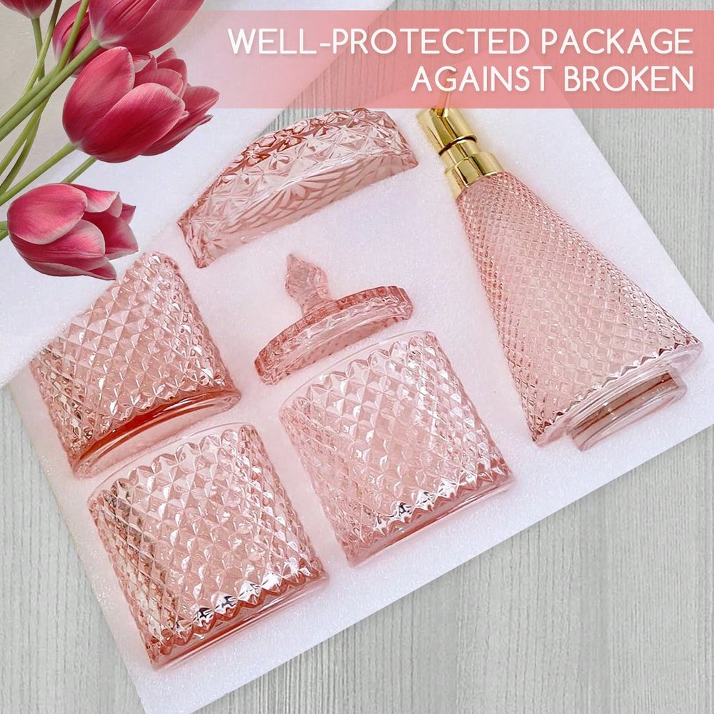 Pink Glass Bathroom Accessorie - огляд і ціна Glass Soap Dish