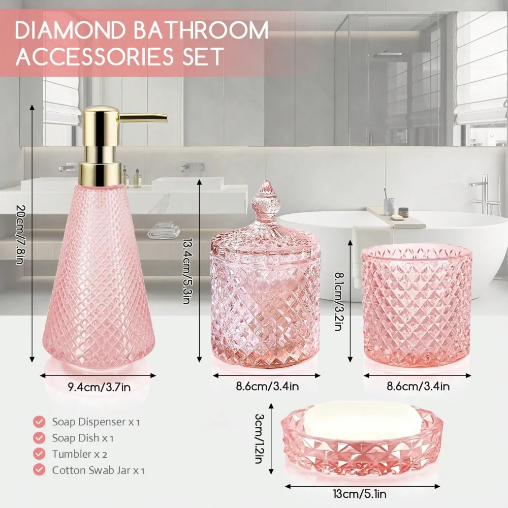 Pink Glass Bathroom Accessorie - огляд і ціна Glass Soap Dish