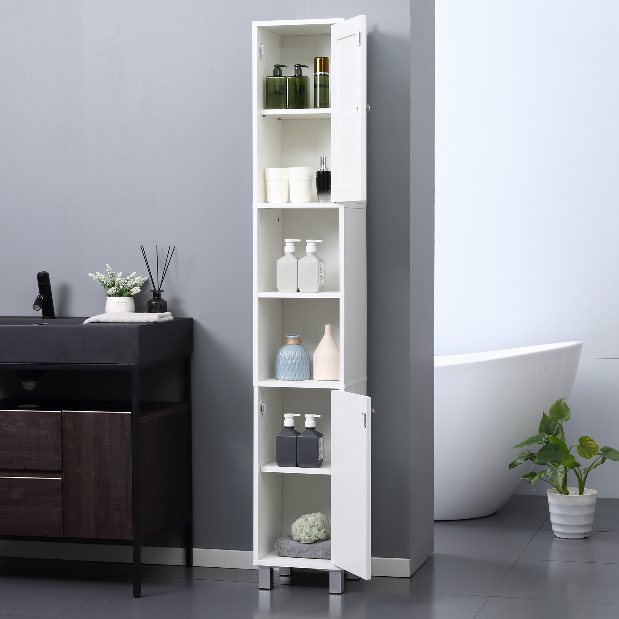 Kleankin Tall Bathroom Storage - огляд і ціна Home Theater Bathroom