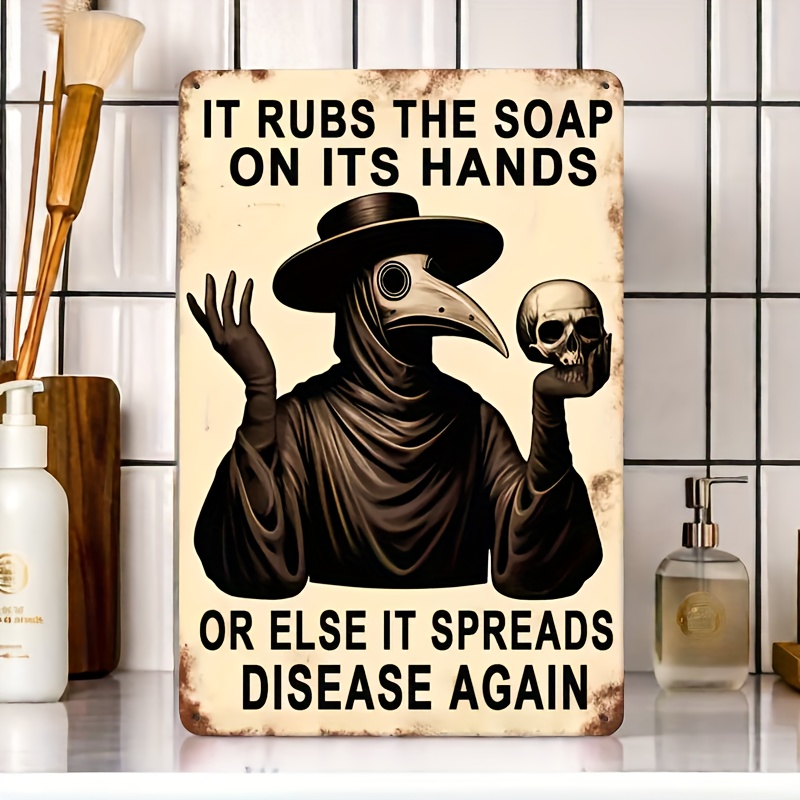 Vintage Hand Washing Reminder, - огляд і ціна Home Bathroom Signs