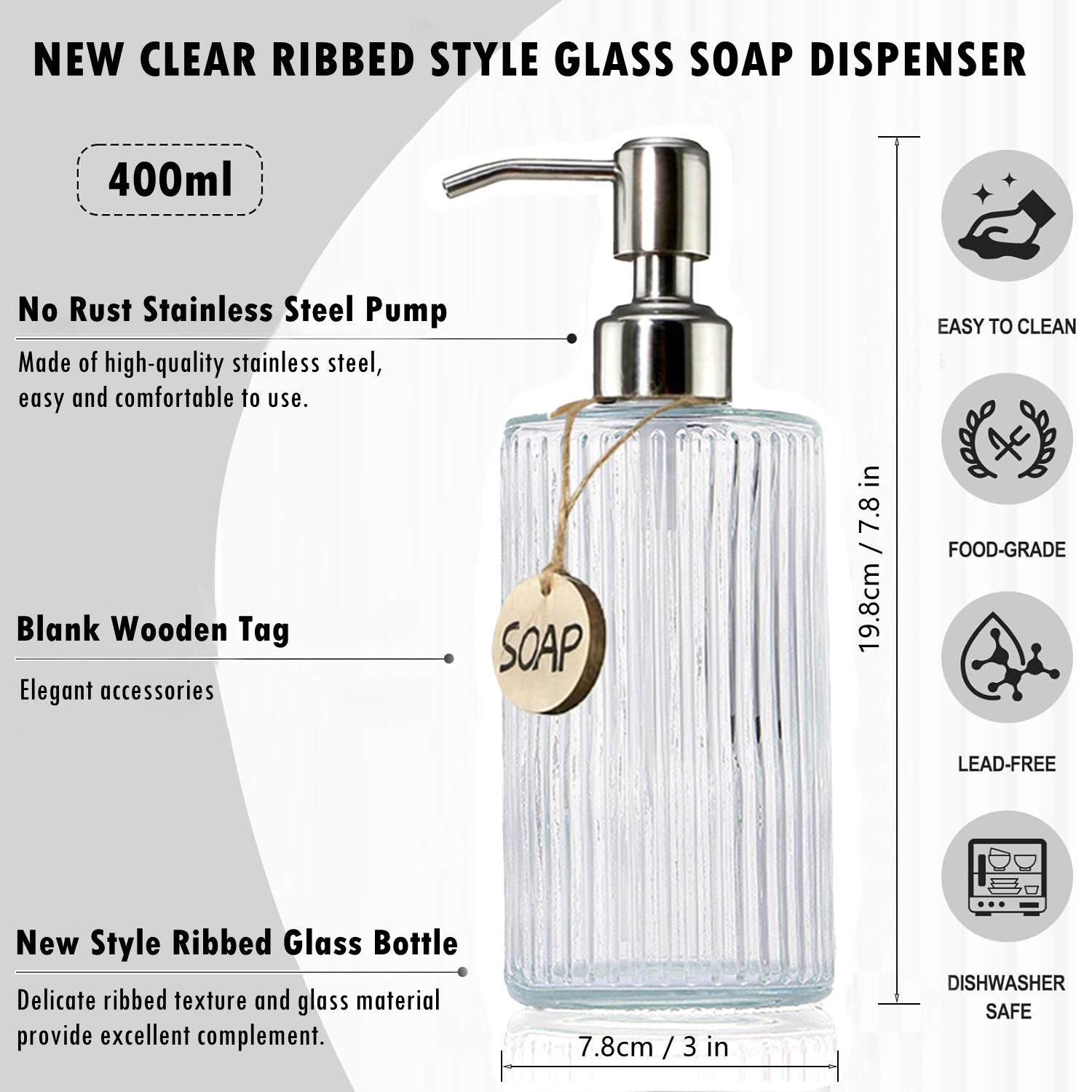 Glass Soap Dispenser with Rust - огляд і ціна Glass Soap Dish