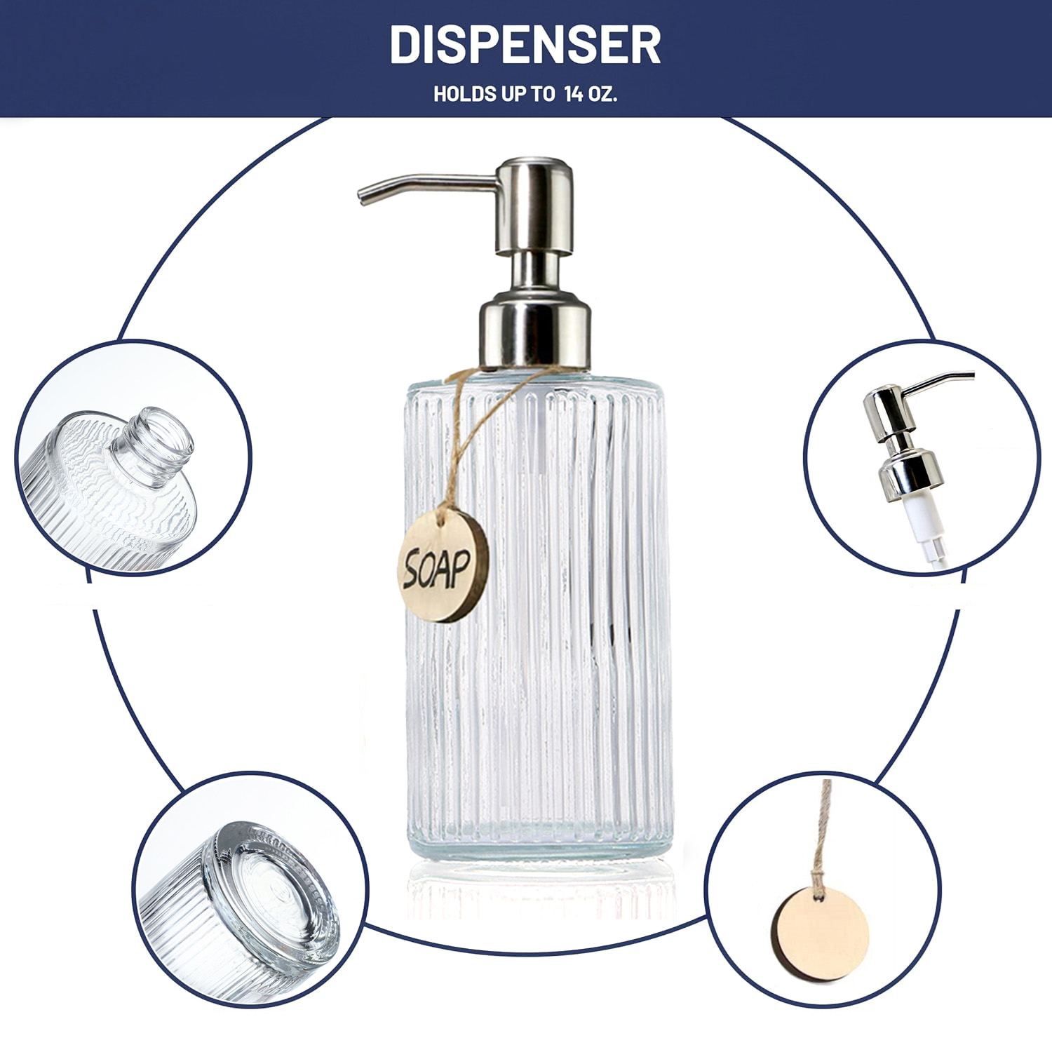Glass Soap Dispenser with Rust - огляд і ціна Glass Soap Dish