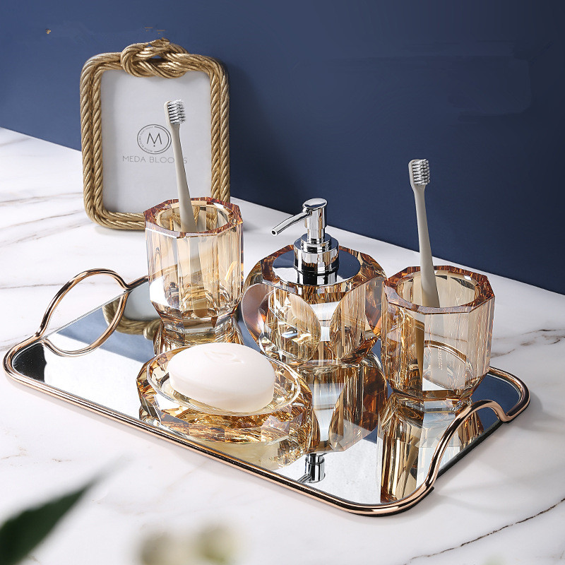 Bathroom Set Crystal Glass Liq - огляд і ціна Glass Soap Dish