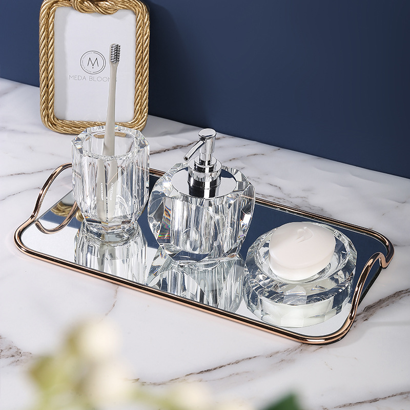 Bathroom Set Crystal Glass Liq - огляд і ціна Glass Soap Dish