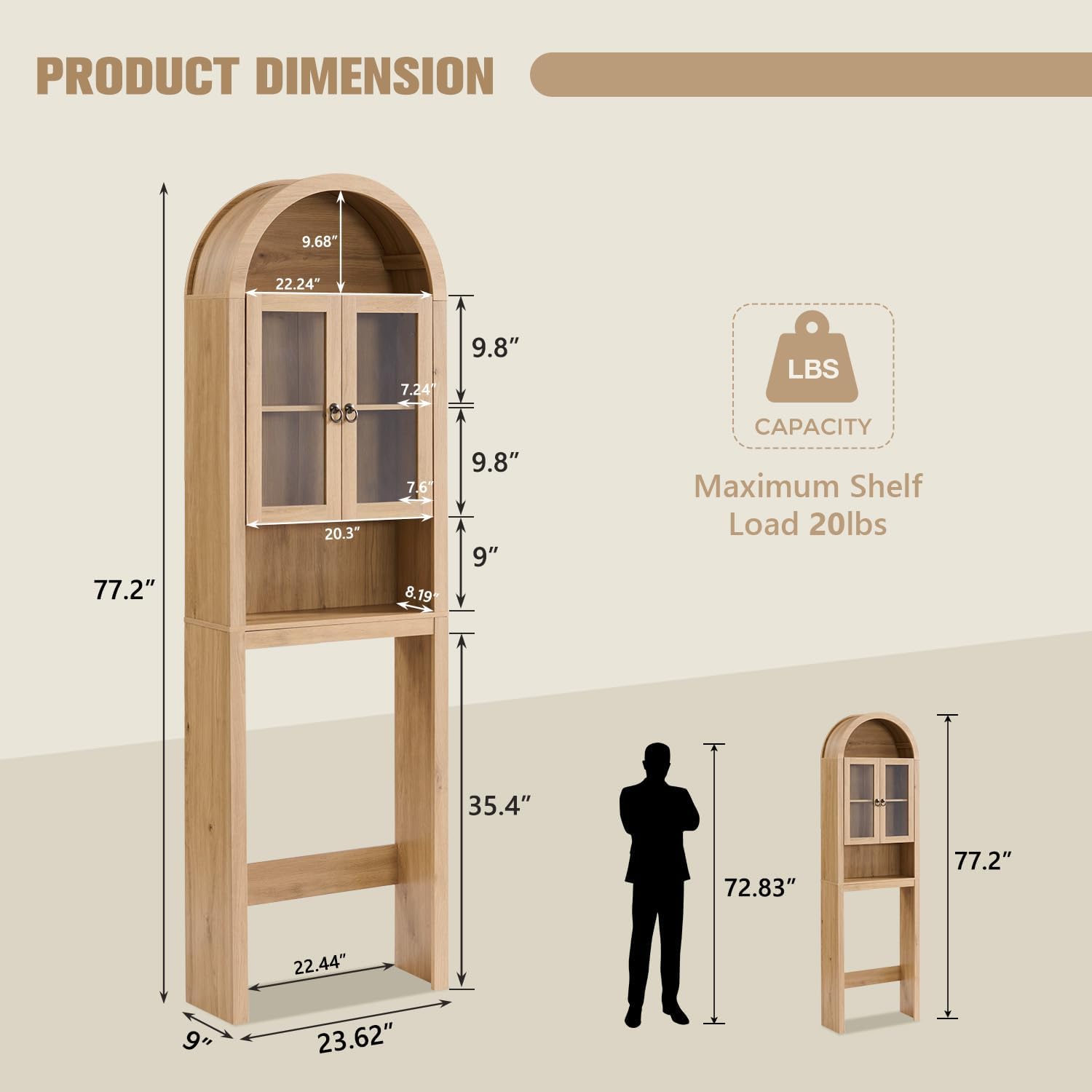 Arched Over The Toilet Storage - огляд і ціна Home Goods Bathroom Cabinets