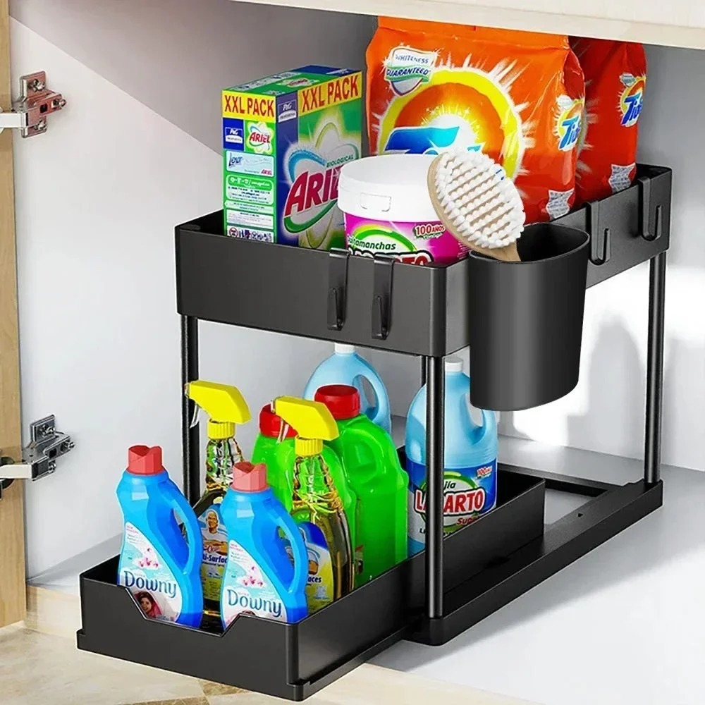2-Tier Pull Out Under Sink Org - огляд і ціна Home Goods Bathroom Cabinets