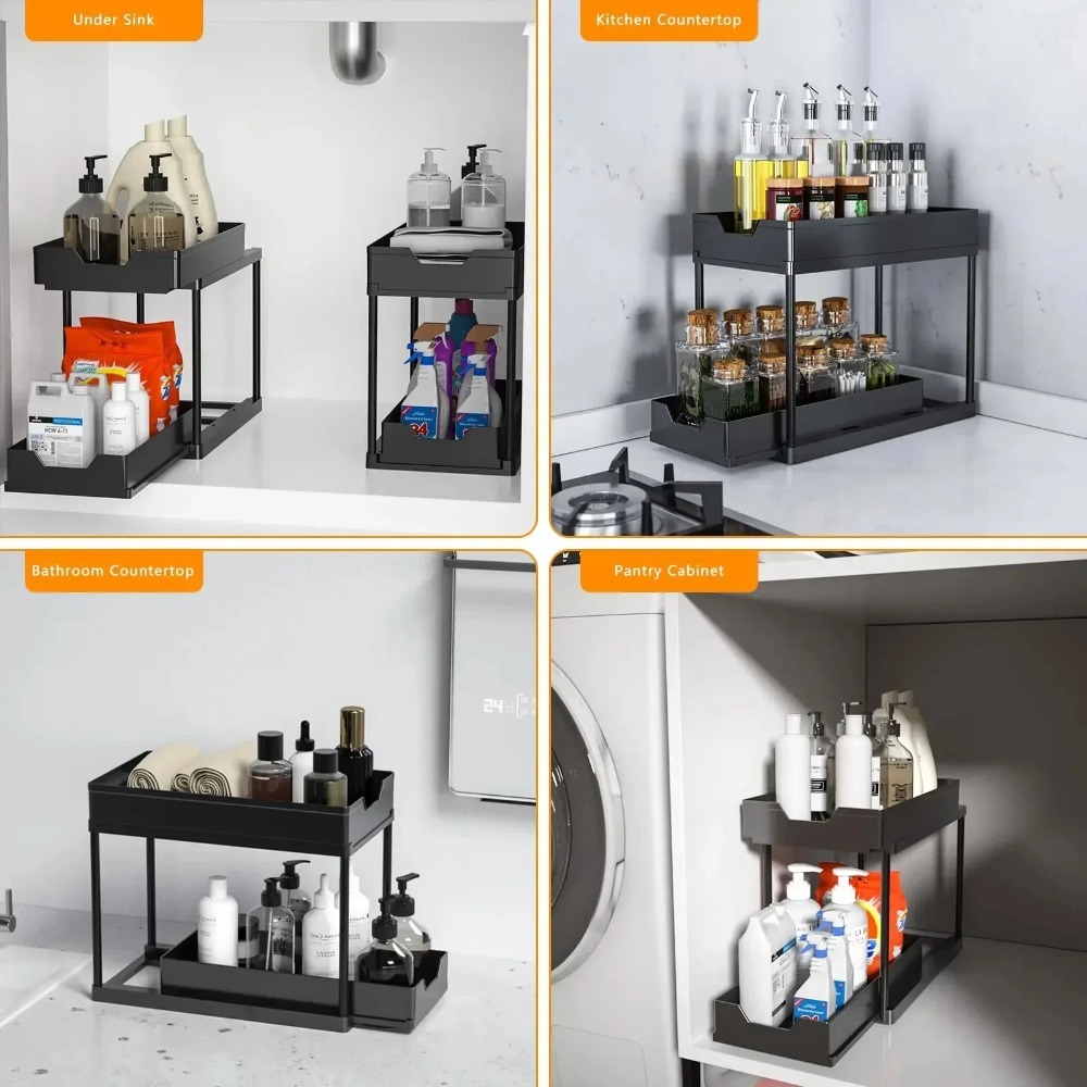 2-Tier Pull Out Under Sink Org - огляд і ціна Home Goods Bathroom Cabinets