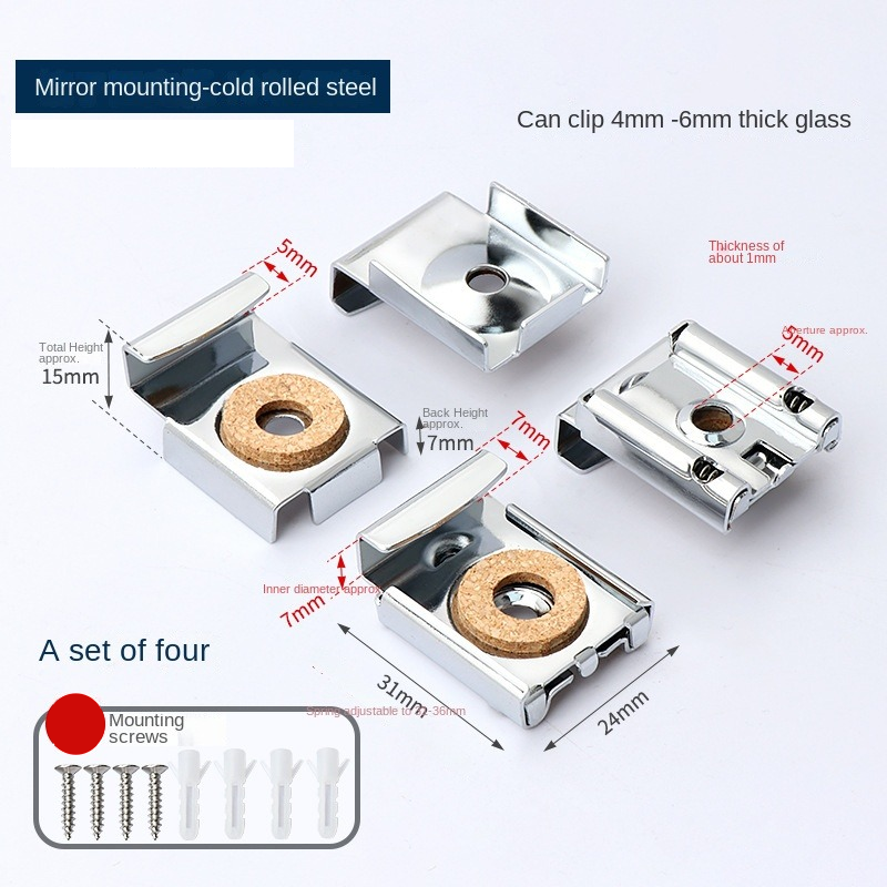 4pcs Bathroom Mirror Glass Wal - огляд і ціна Home Theater Bathroom