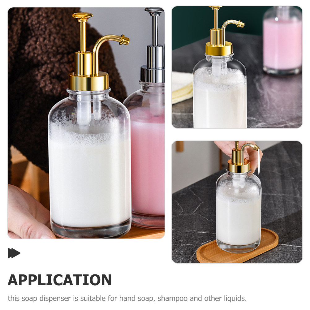 2Pcs Stylish Press Pump Glass  - огляд і ціна Glass Soap Dish