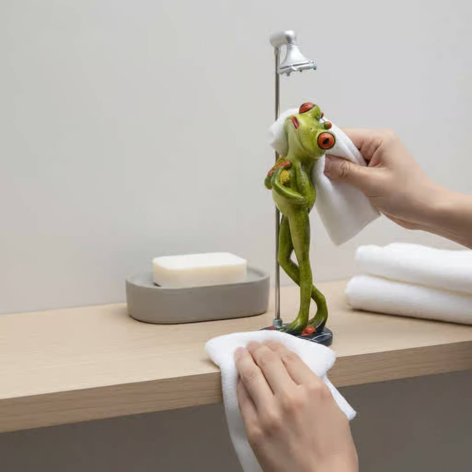 Showering Frog Figurine Novelt - огляд і ціна Home For Bathroom