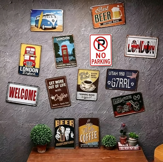 Vintage Sexy Lady Metal Tin Si - огляд і ціна Home Bathroom Signs