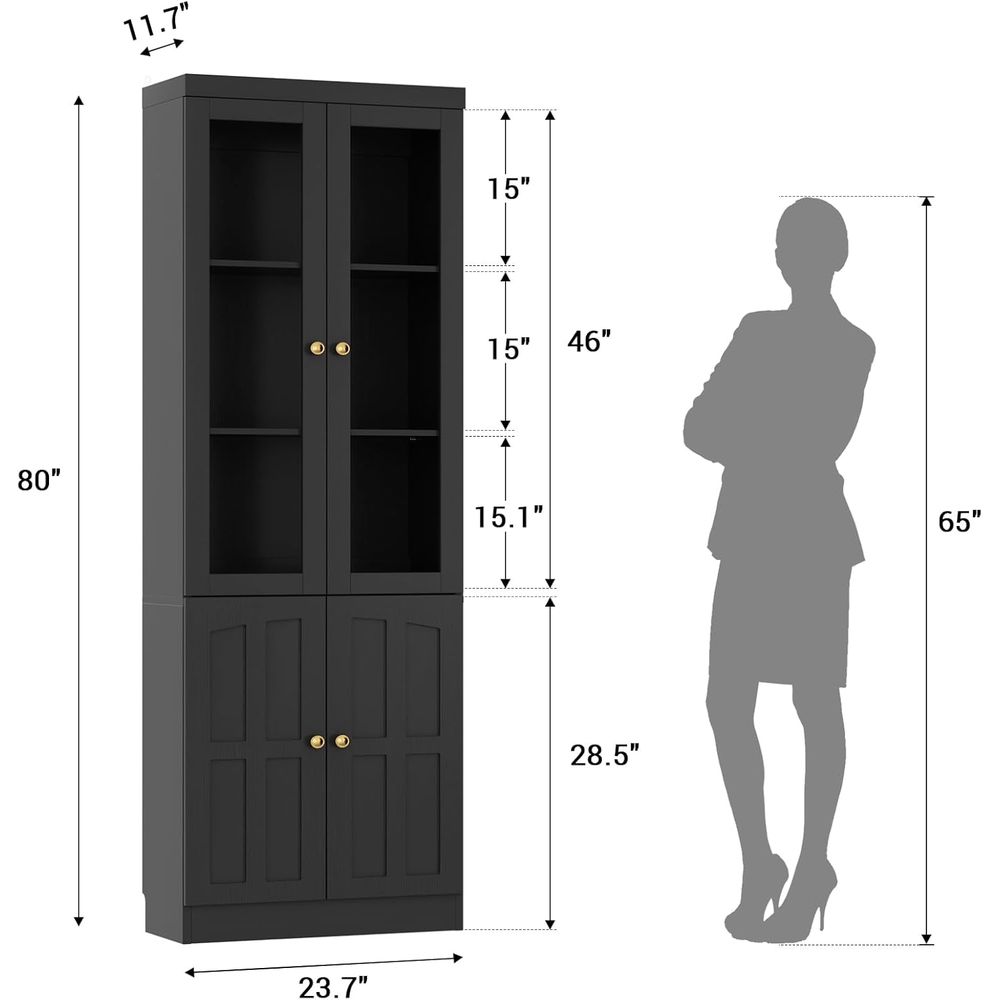 80 Tall Glass Door Bookcase wi - огляд і ціна Home & Bathroom Building Products Pte Ltd