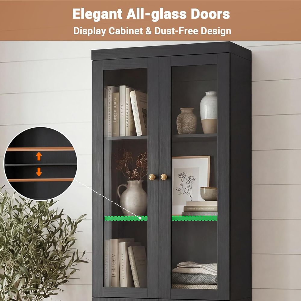 80 Tall Glass Door Bookcase wi - огляд і ціна Home & Bathroom Building Products Pte Ltd