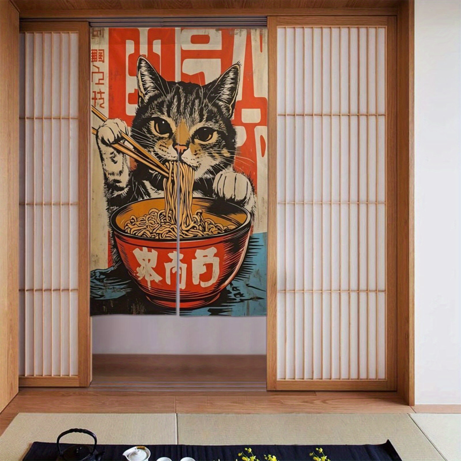 Japanese Lucky Cat Noren Door  - огляд і ціна Japanese Home Bathroom Design