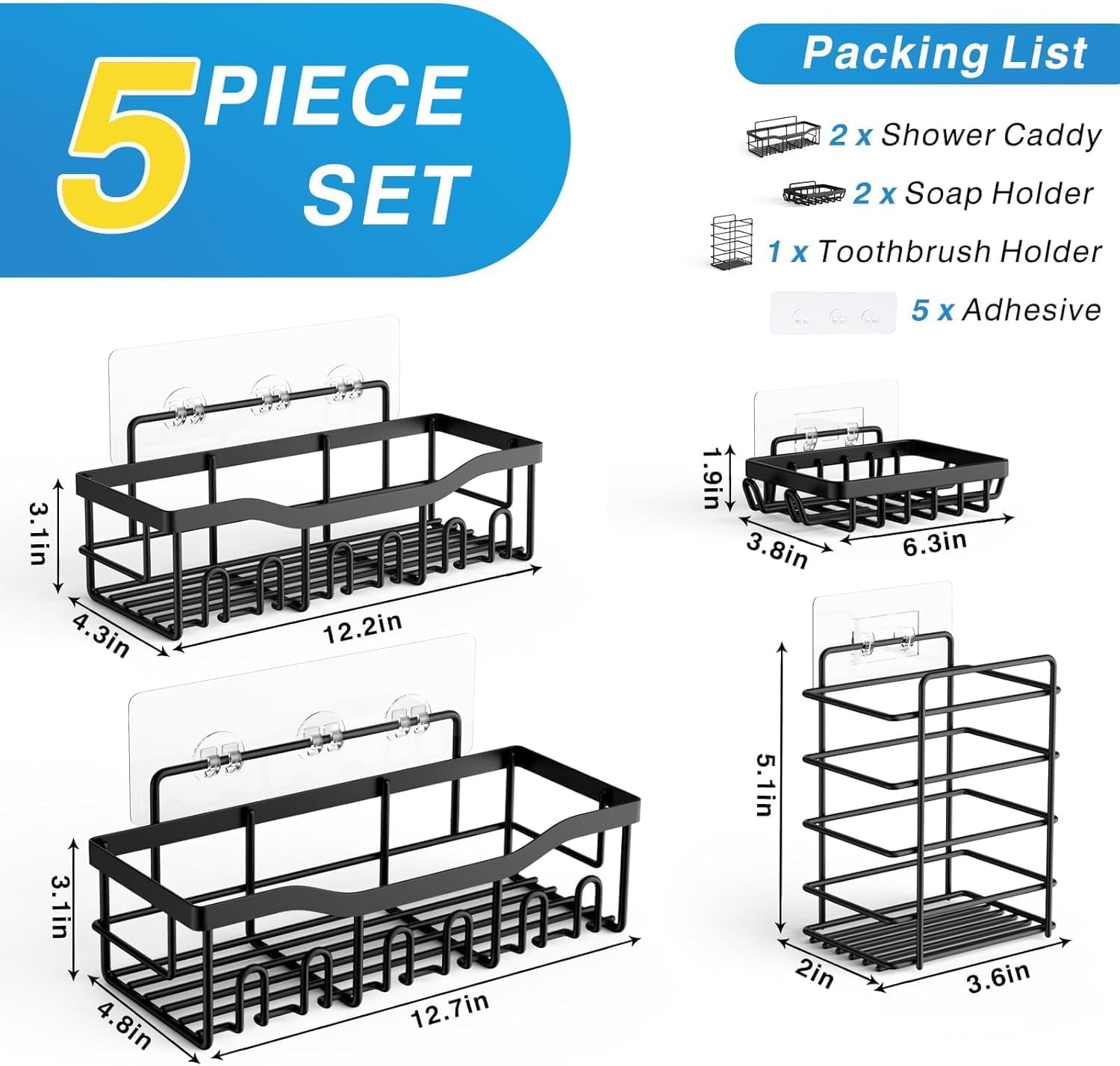 5-Pack Rustproof Stainless Ste - огляд і ціна Home Essentials Bathroom Storage