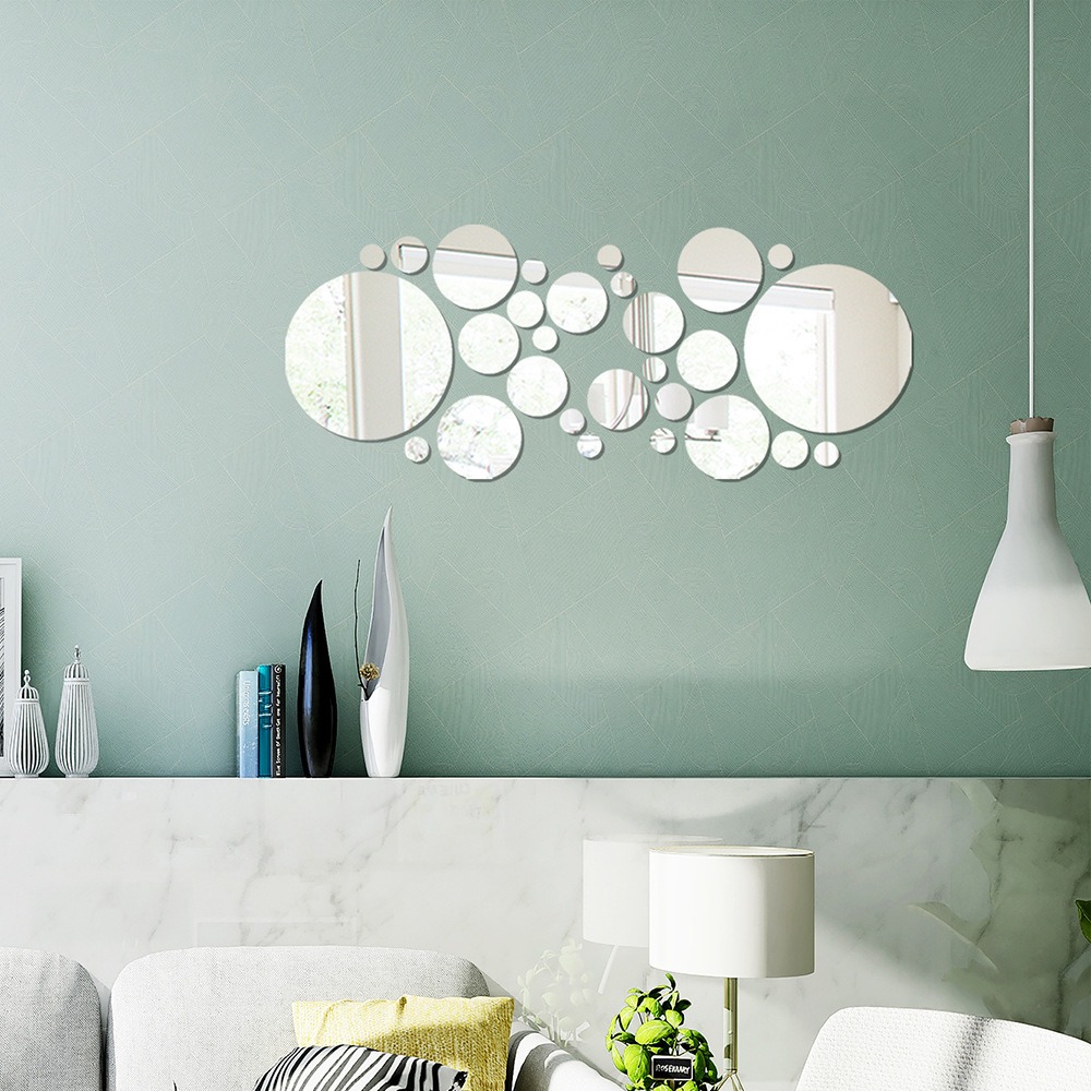 26pcs Round Acrylic Mirror Sti - огляд і ціна Home Theater Bathroom